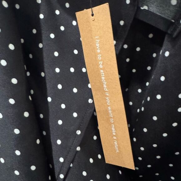 NEW REFORMATION Lai Satin Midi Dress in “Selene” polka dot - Picture 8 of 9